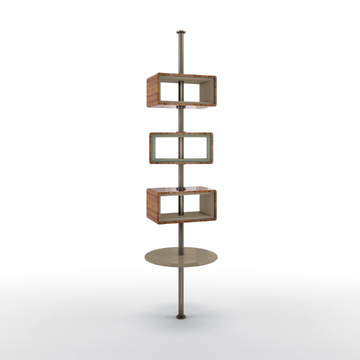 DEDALO - Open double-sided modular walnut bookcase by BRUNO ZAMPA - view 3